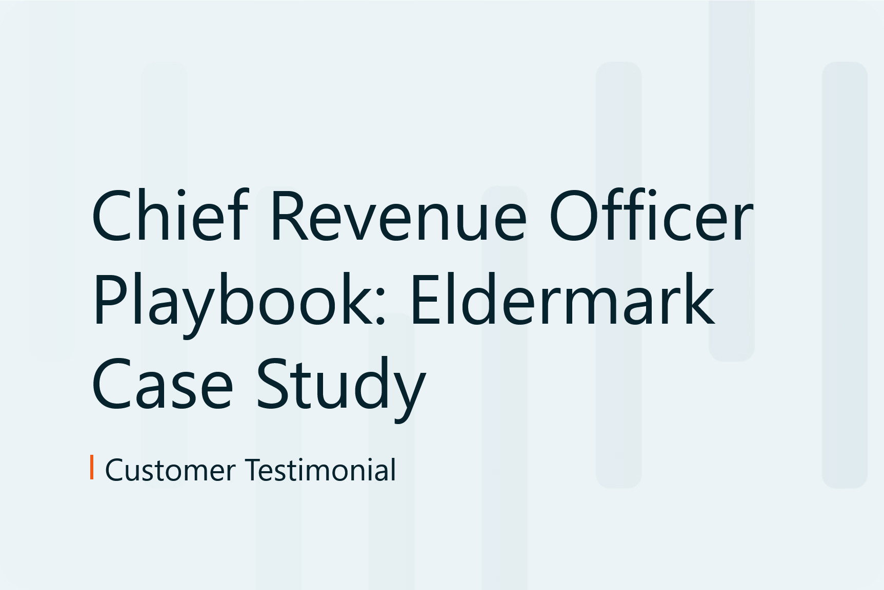 Chief Revenue Officer Playbook: Eldermark Case Study
